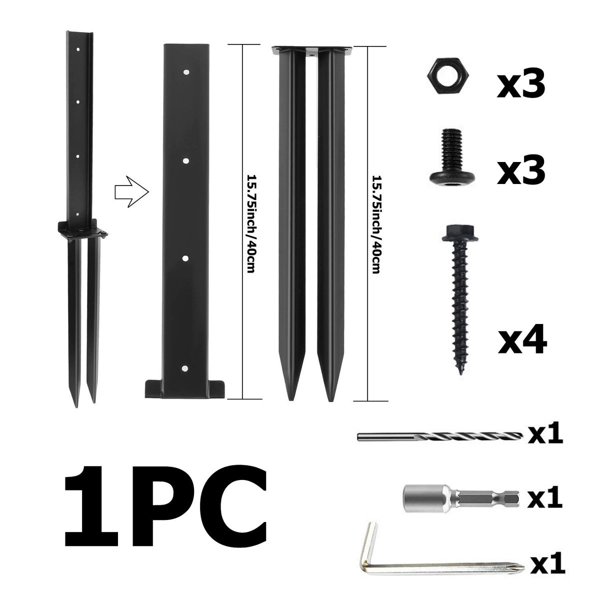Mroace Heavy Duty Fence Post Repair Support Stakes
