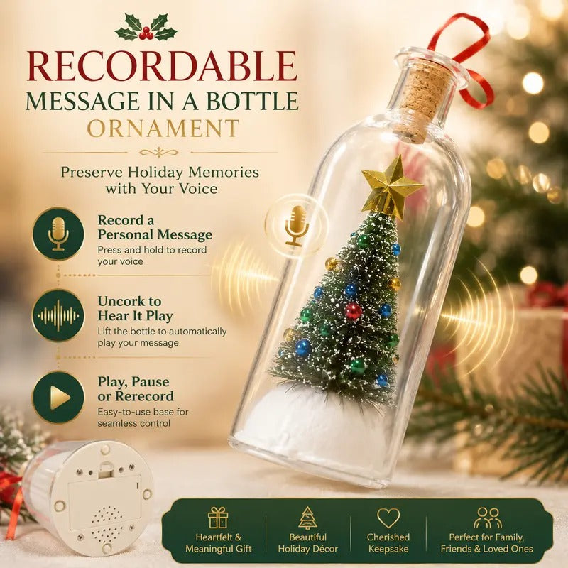 Mroace Recordable Christmas Message Bottle Ornament