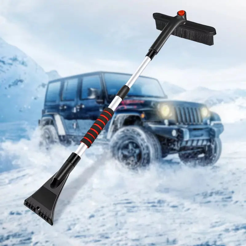 Mroace Adjustable Extendable Car Snow Shovel with Detachable Broom and Ice Scraper