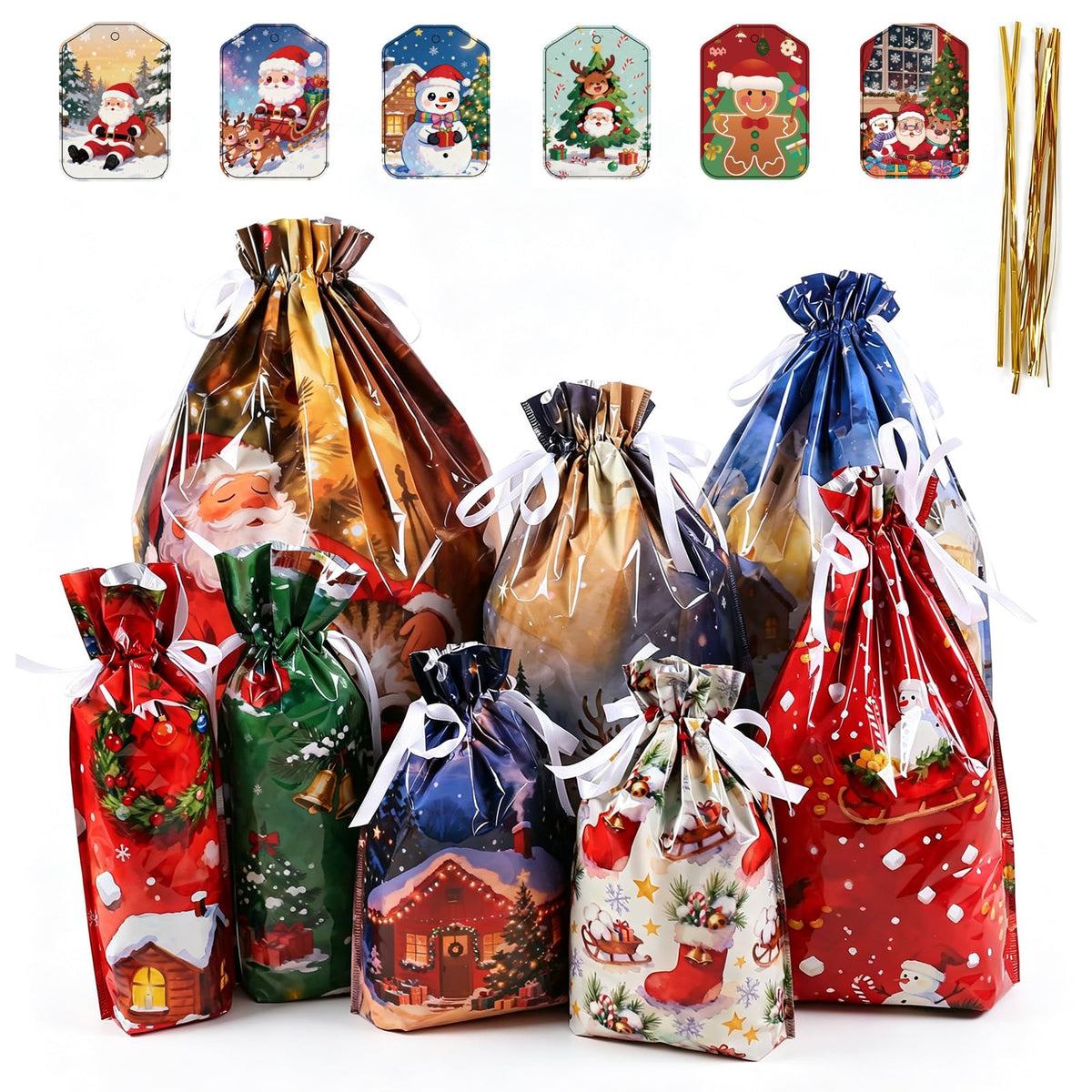 Mroace Christmas Gift Bags And Tags Set