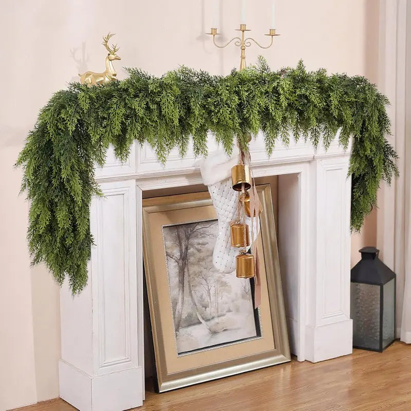 Mroace Realistic Artificial Cedar Christmas Garland