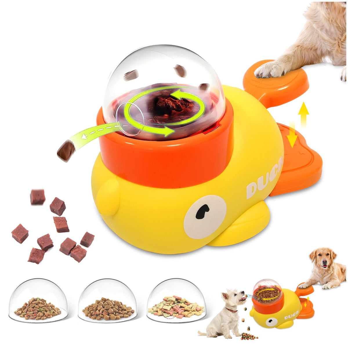 Mroace Interactive Duck Shaped Pet Food Dispenser