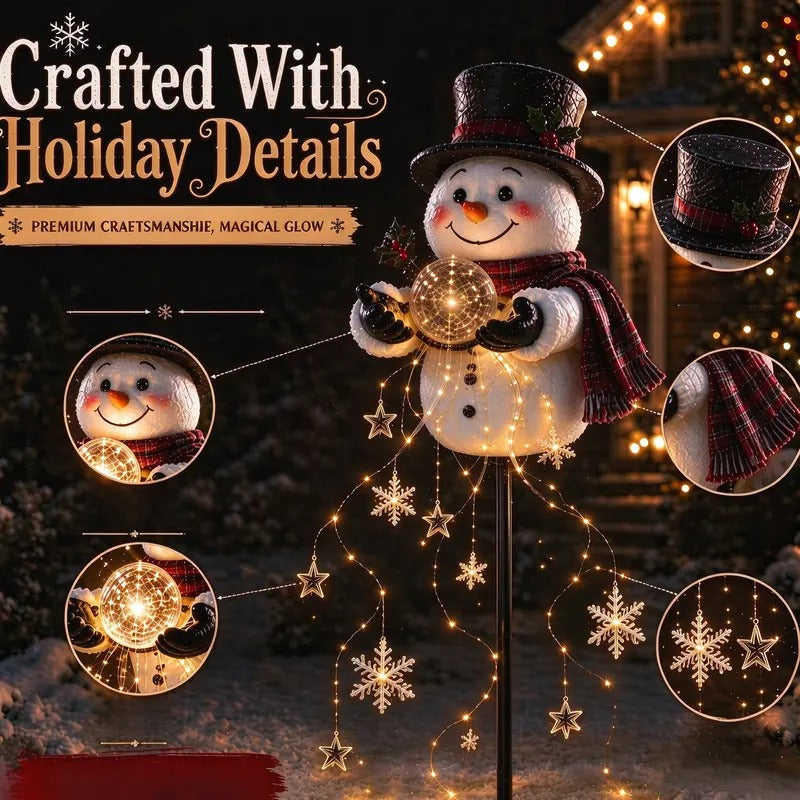 Mroace LED Snowman Magic Fountain Stake Light
