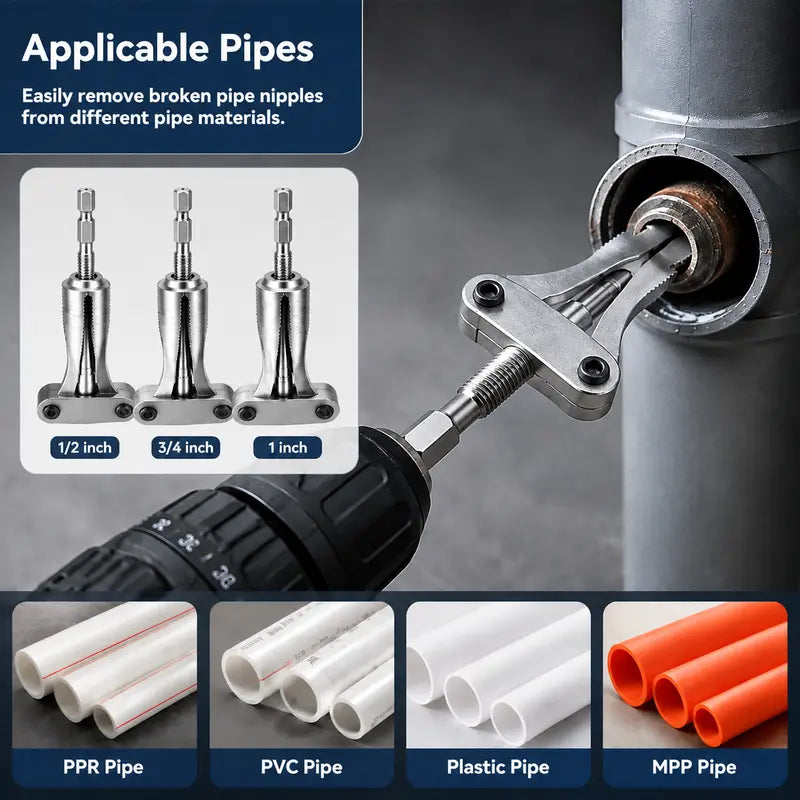 Mroace Broken Pipe Nipple Extractor Tool Set
