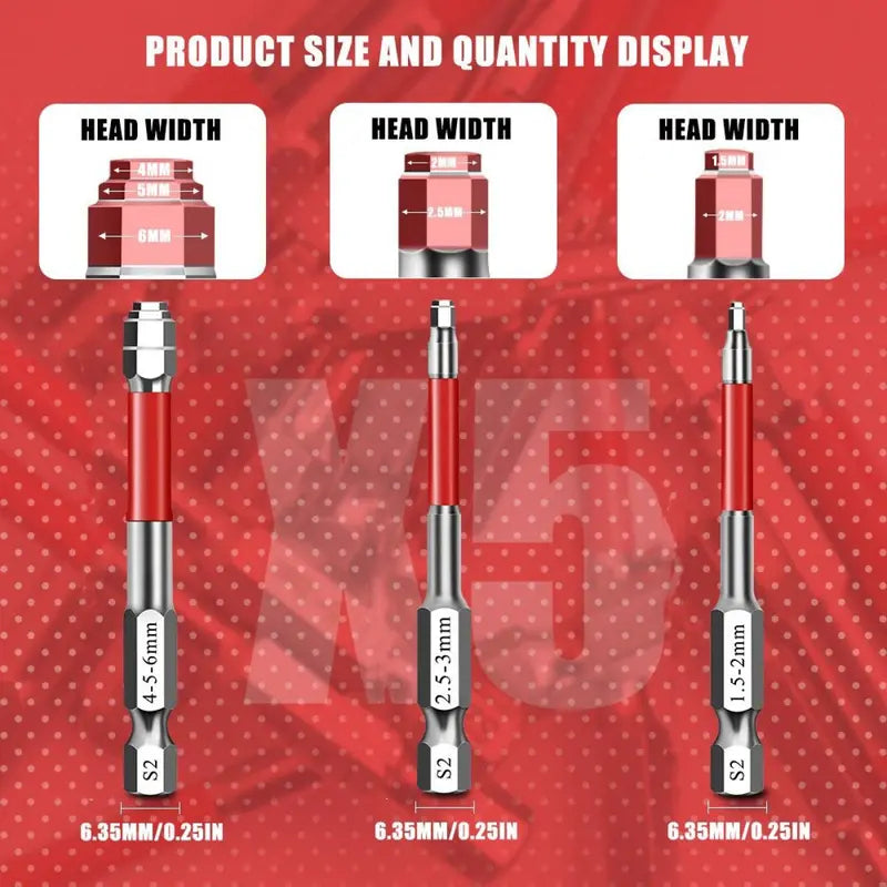 Mroace Magnetic Hex Driver Bit Set