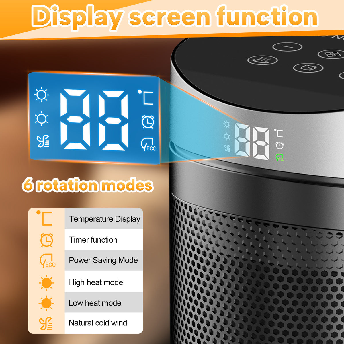 Mroace Portable Electric Space Heater With Adjustable Thermostat