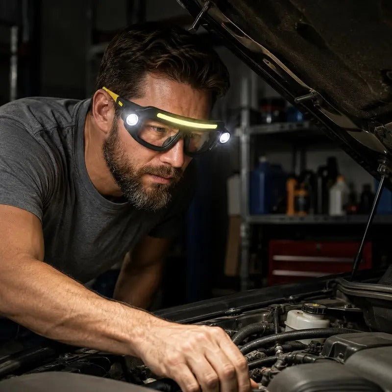Mroace Rechargeable Motion Sensor LED Headlamp Glasses
