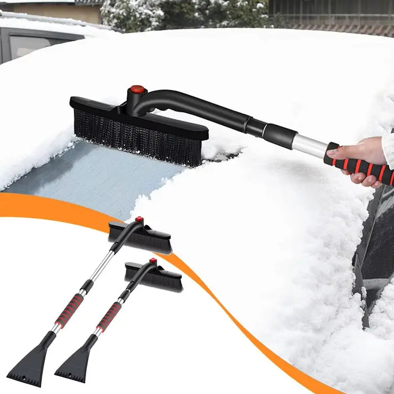 Mroace Adjustable Extendable Car Snow Shovel with Detachable Broom and Ice Scraper