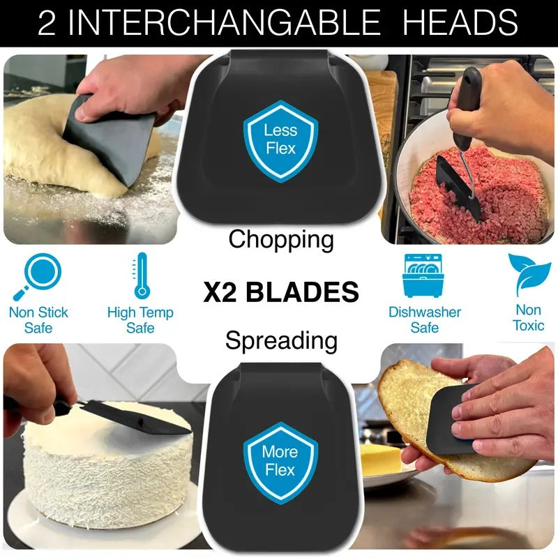 Mroace Adjustable Angle Kitchen Spatula With Interchangeable Heads