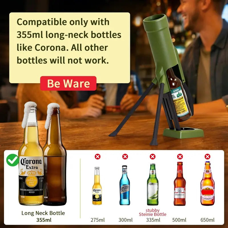Mroace Heavy-Duty Metal Mortar-Shaped Push-Down Beer Bottle Opener