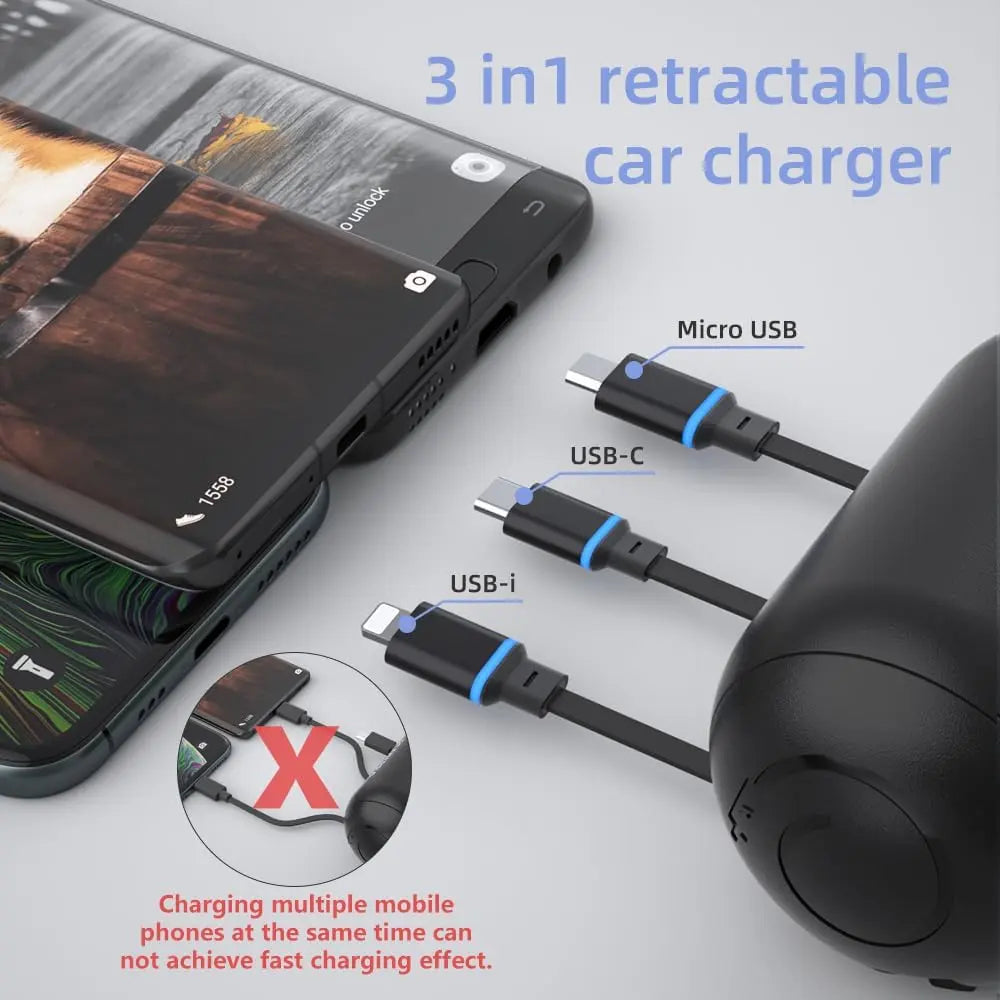 Mroace Retractable Backseat Charging Station Box