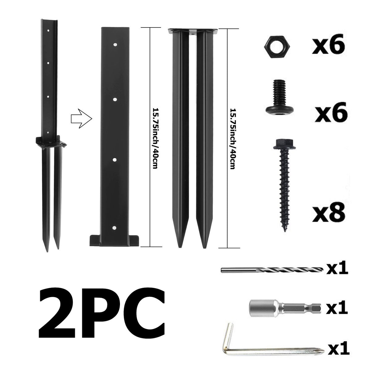 Mroace Heavy Duty Fence Post Repair Support Stakes