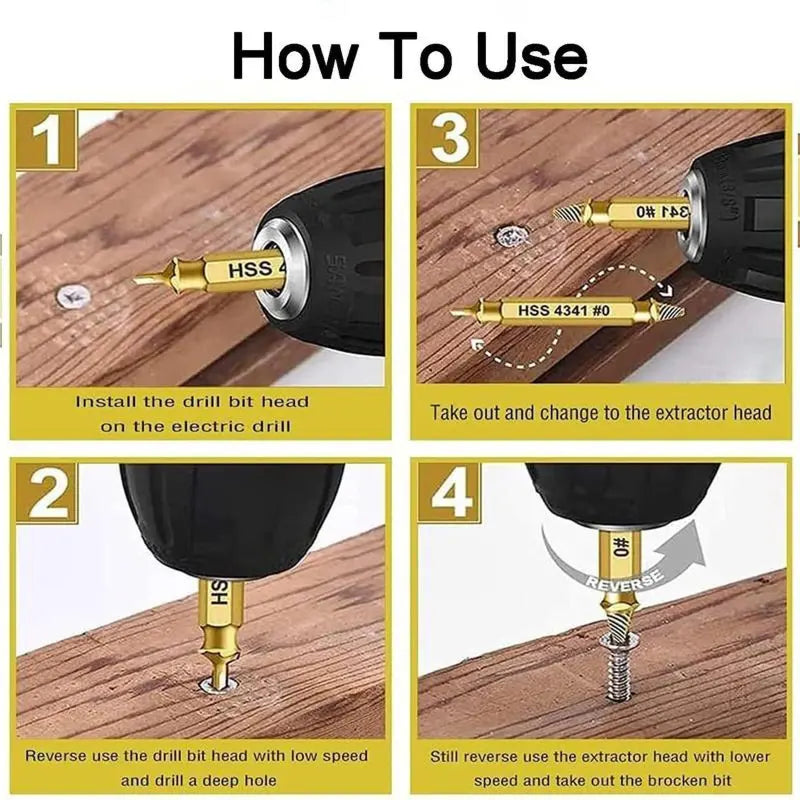 Mroace Double Ended Screw And Bolt Extractor Kit