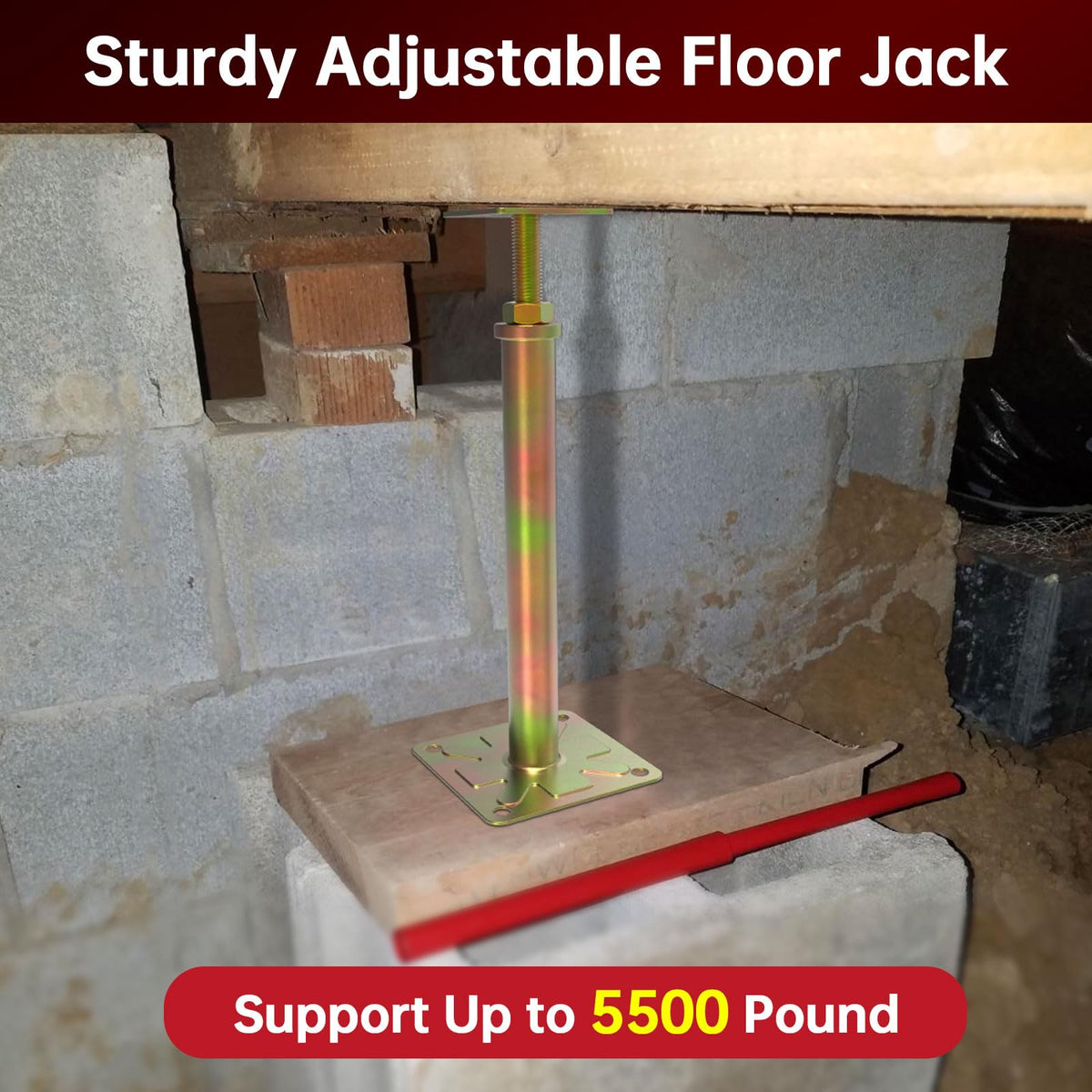 Mroace Heavy Duty Adjustable Floor Jack Support Posts - 4Pcs