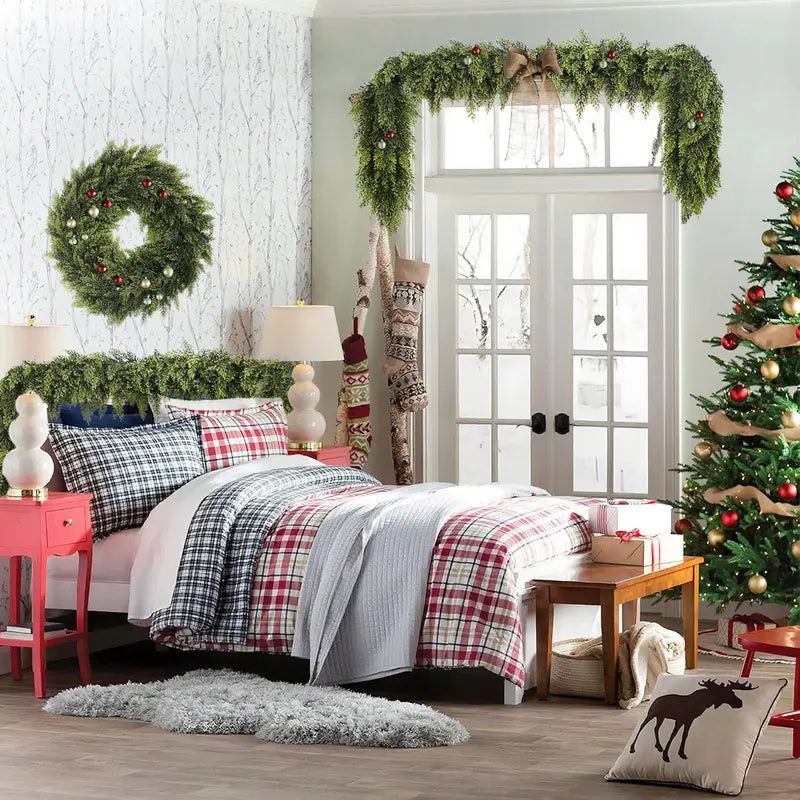 Mroace Realistic Artificial Cedar Christmas Garland