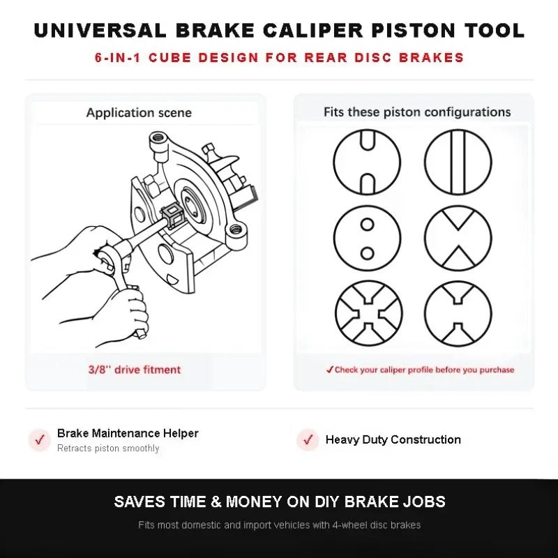 Mroace Universal Cube Brake Caliper Compression Tool