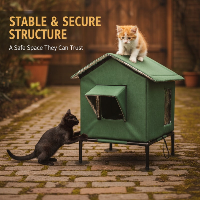 Mroace Waterproof Foldable Elevated Outdoor Cat House