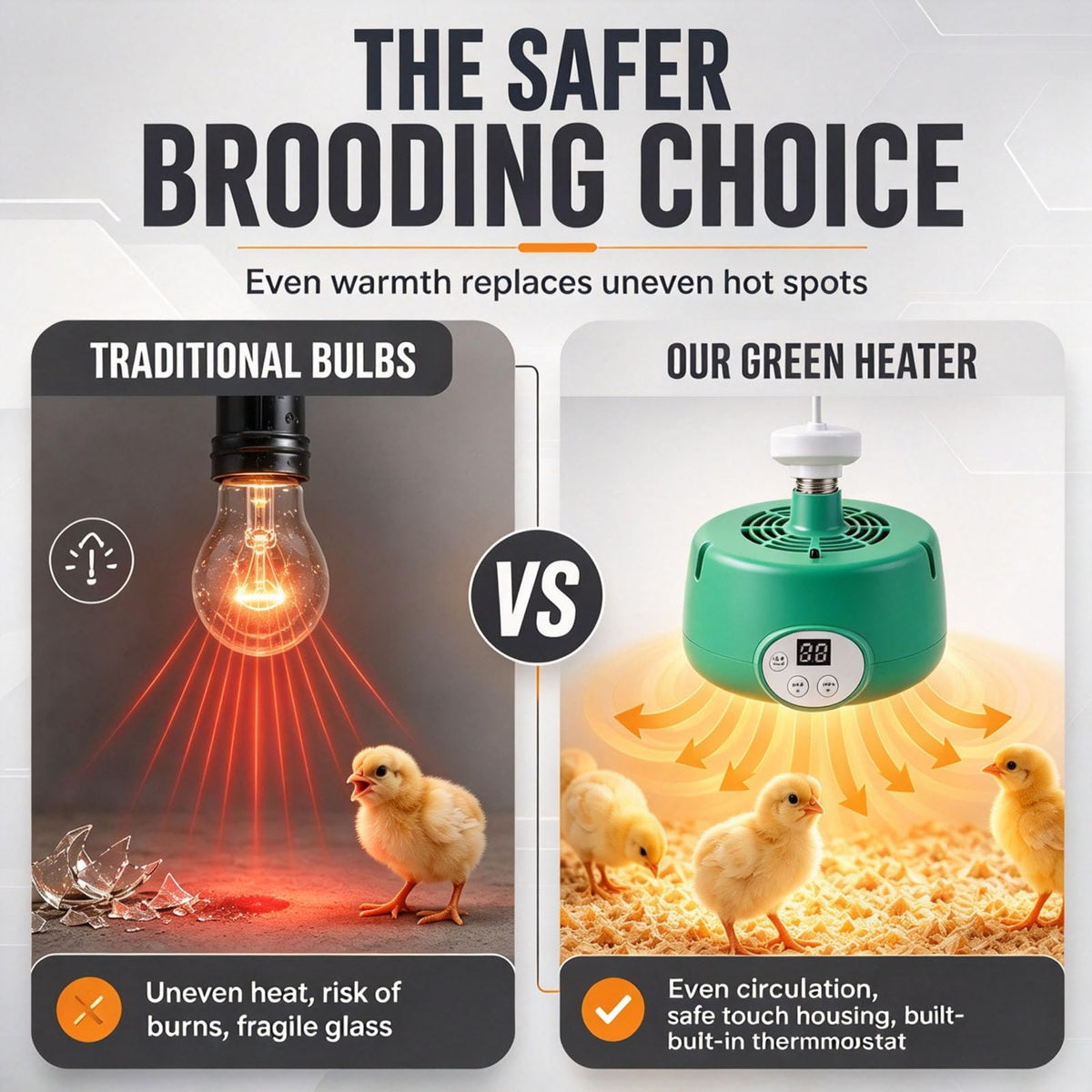 Mroace Intelligent Temperature Control Brooder Heater With Digital Display