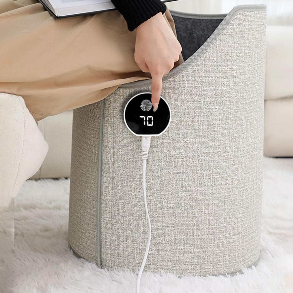 Mroace 360° Electric Under Desk Leg Warmer with Soft Blanket and 5 Heat Settings