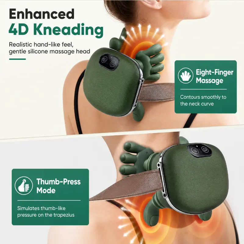 Mroace Cordless Heated Deep Tissue Kneading Neck and Back Massager