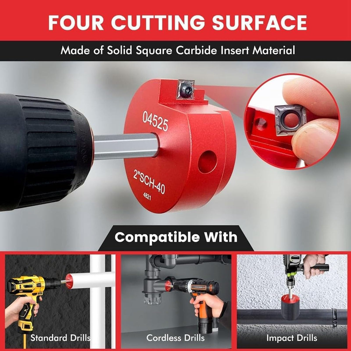 Mroace Aluminum Alloy PVC Pipe Reamer Kit