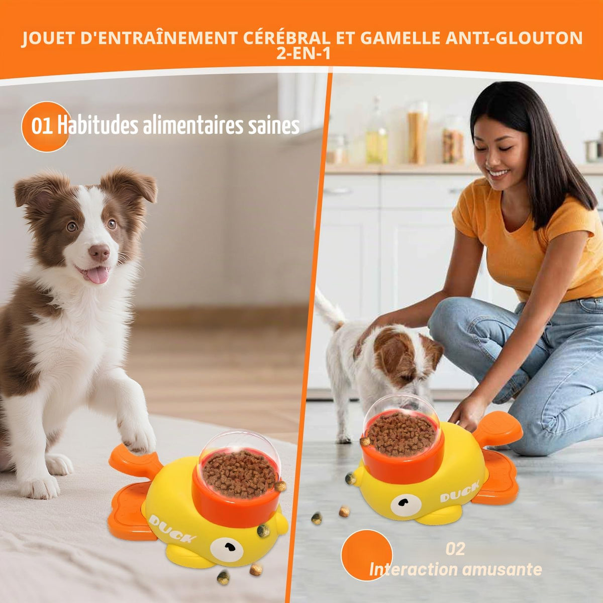 Mroace Interactive Duck Shaped Pet Food Dispenser