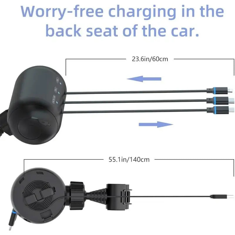 Mroace Retractable Backseat Charging Station Box