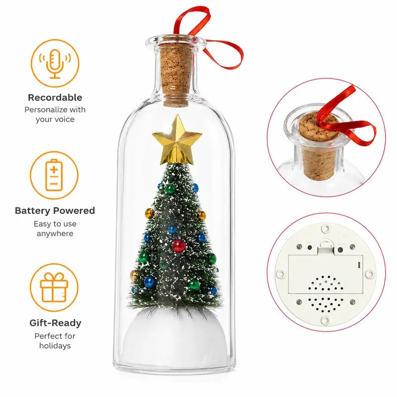 Mroace Recordable Christmas Message Bottle Ornament