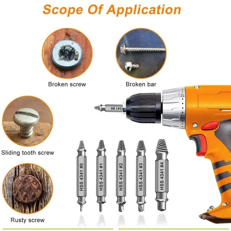 Mroace Double Ended Screw And Bolt Extractor Kit