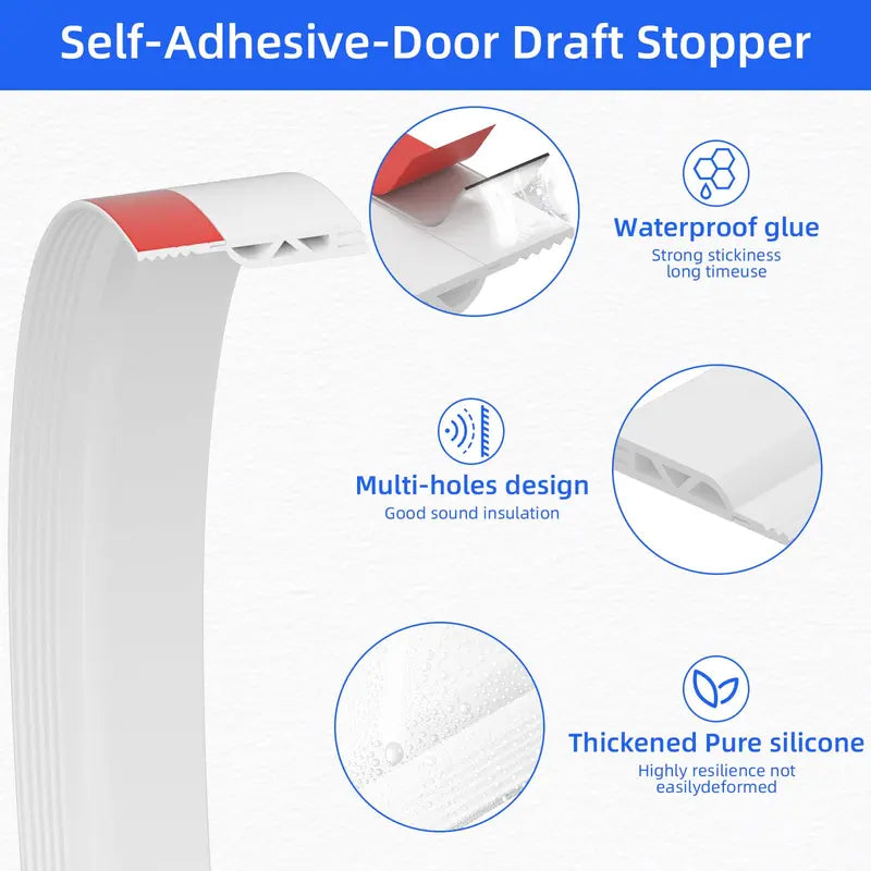 Mroace Adhesive Silicone Door Seal Strip