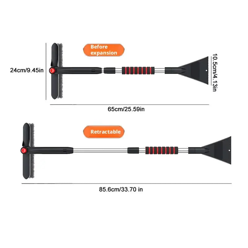 Mroace Adjustable Extendable Car Snow Shovel with Detachable Broom and Ice Scraper