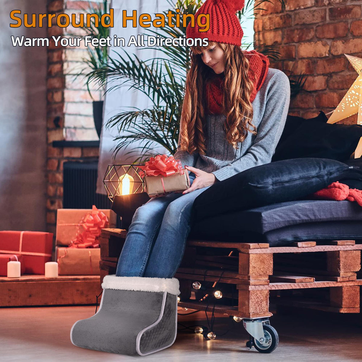 Mroace Electric Heated Foot Warmer With Adjustable Temperature