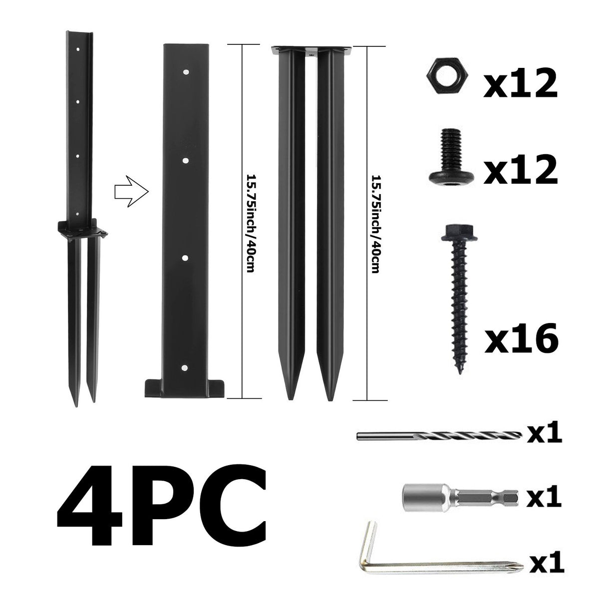 Mroace Heavy Duty Fence Post Repair Support Stakes