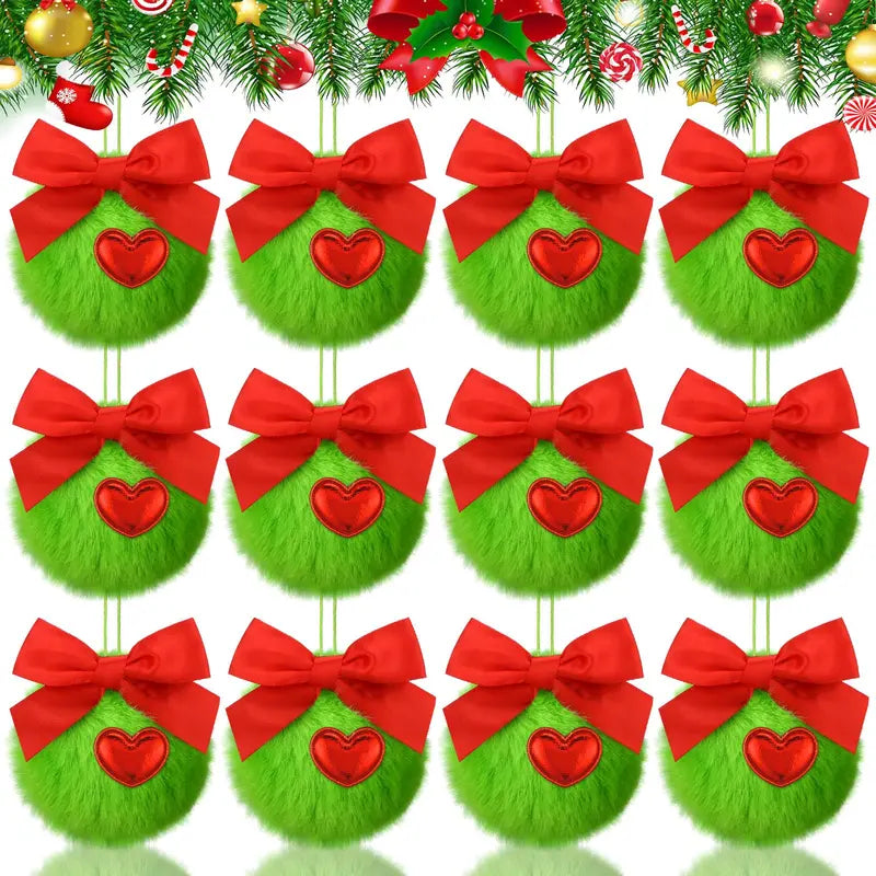 Mroace Green Furry Monster Christmas Tree Ornament