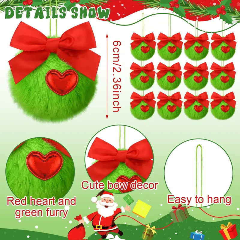 Mroace Green Furry Monster Christmas Tree Ornament