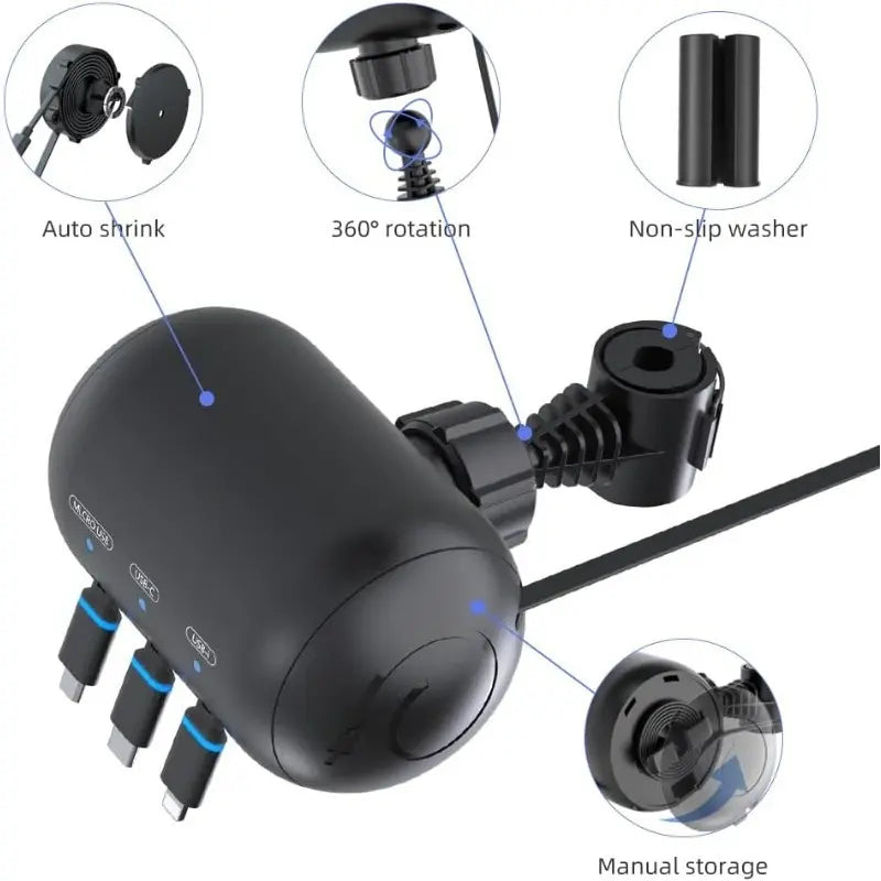 Mroace Retractable Backseat Charging Station Box