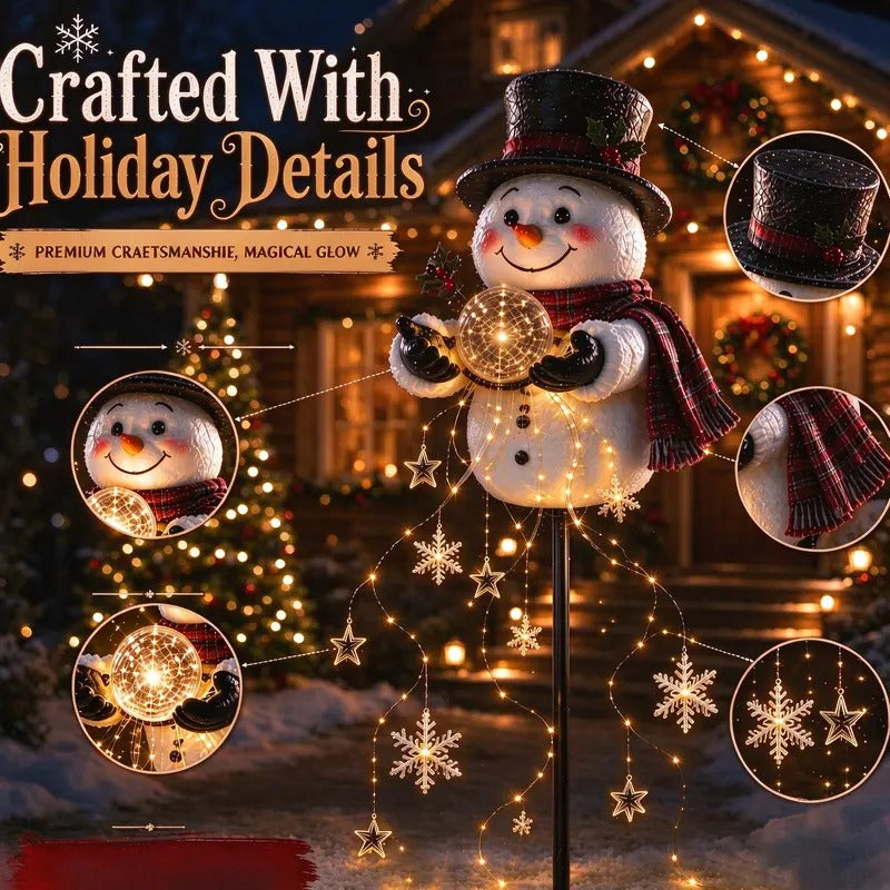 Mroace LED Snowman Magic Fountain Stake Light