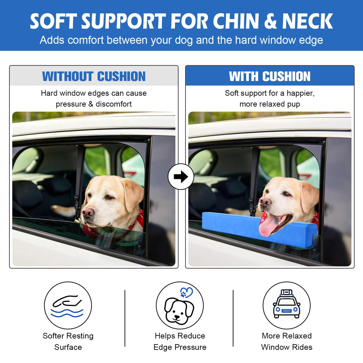 Mroace Non Slip Dog Car Window Chin Rest Cushion