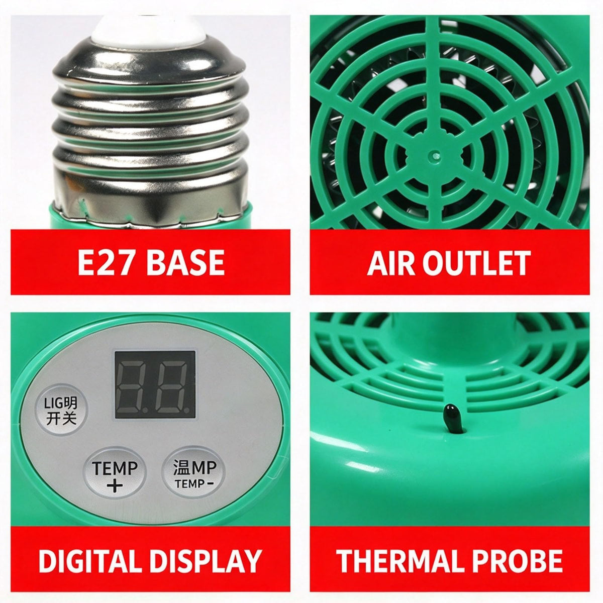 Mroace Intelligent Temperature Control Brooder Heater With Digital Display