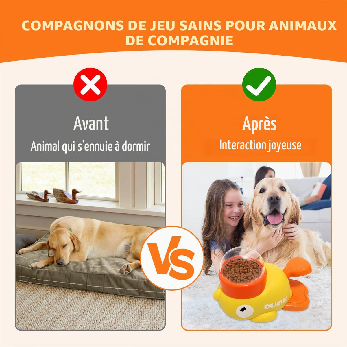 Mroace Interactive Duck Shaped Pet Food Dispenser