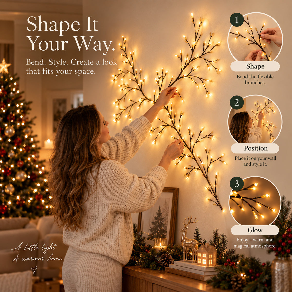 Mroace LED Christmas Decorative Branch Lights