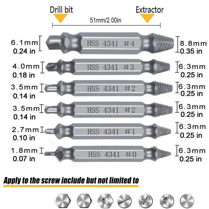 Mroace Double Ended Screw And Bolt Extractor Kit