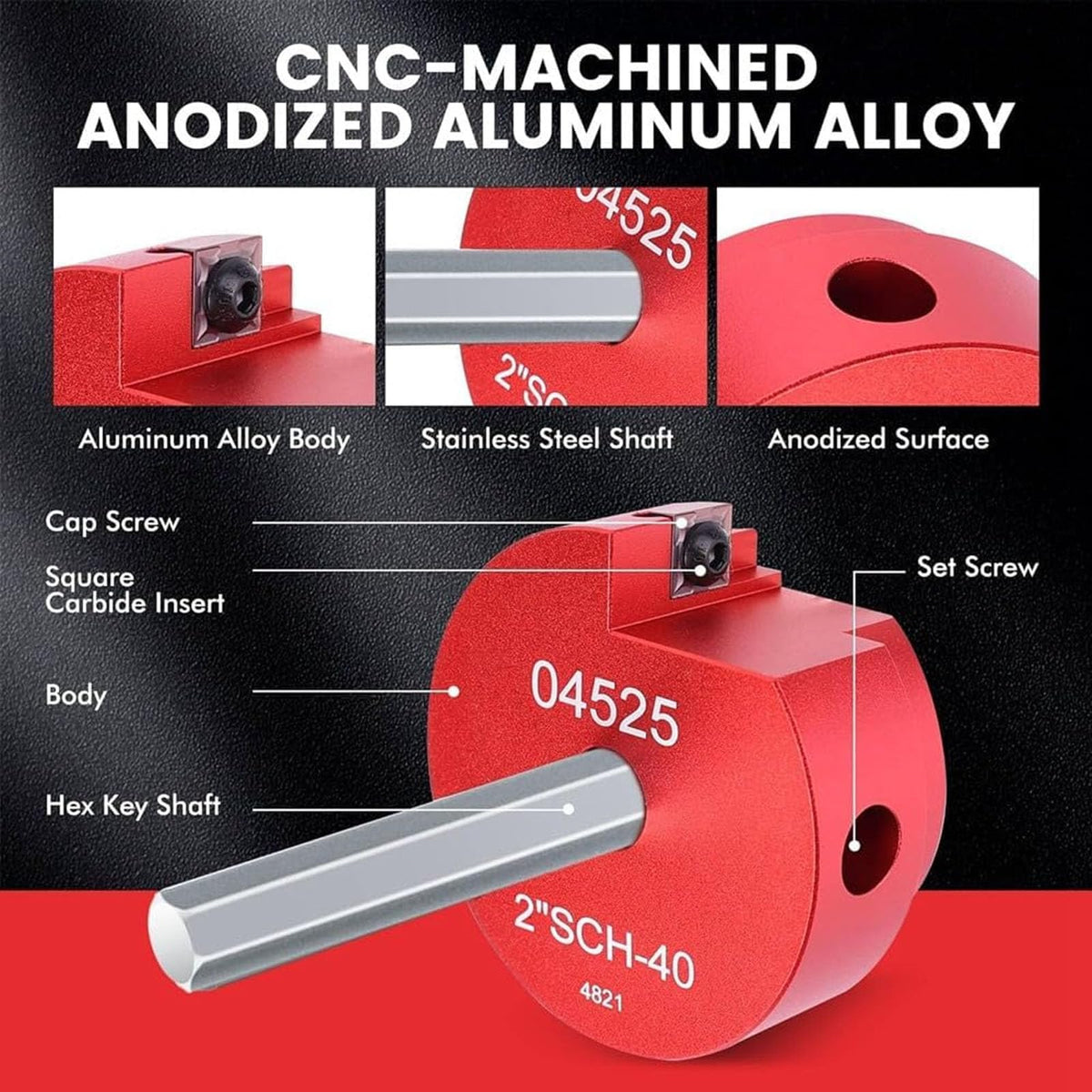 Mroace Aluminum Alloy PVC Pipe Reamer Kit