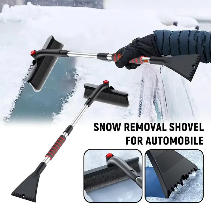 Mroace Adjustable Extendable Car Snow Shovel with Detachable Broom and Ice Scraper