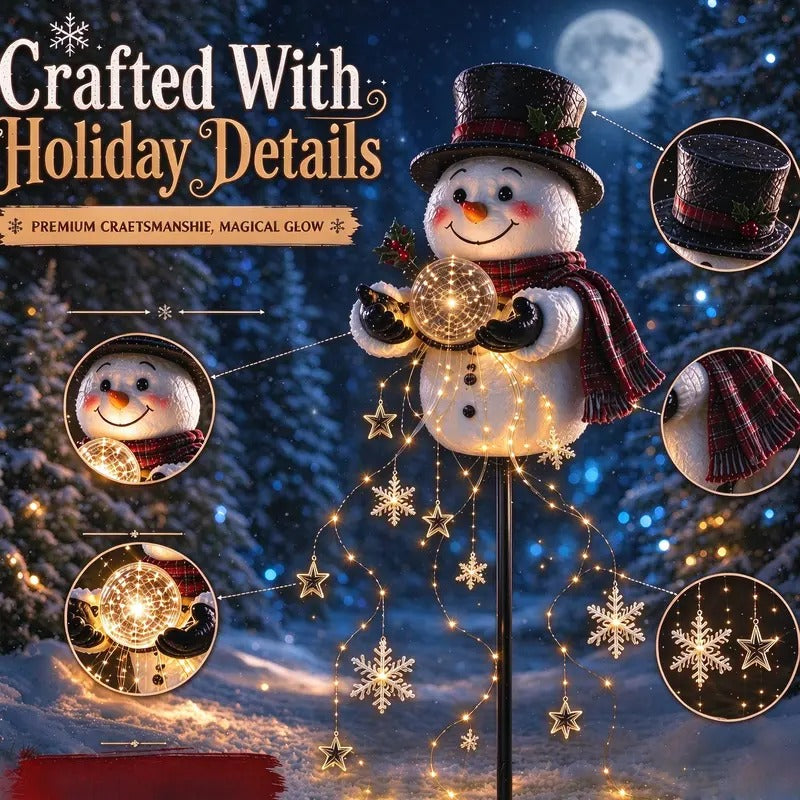 Mroace LED Snowman Magic Fountain Stake Light