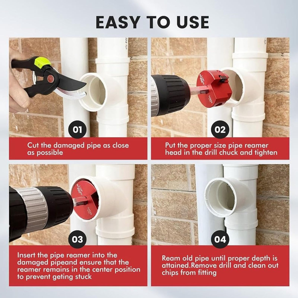 Mroace Aluminum Alloy PVC Pipe Reamer Kit