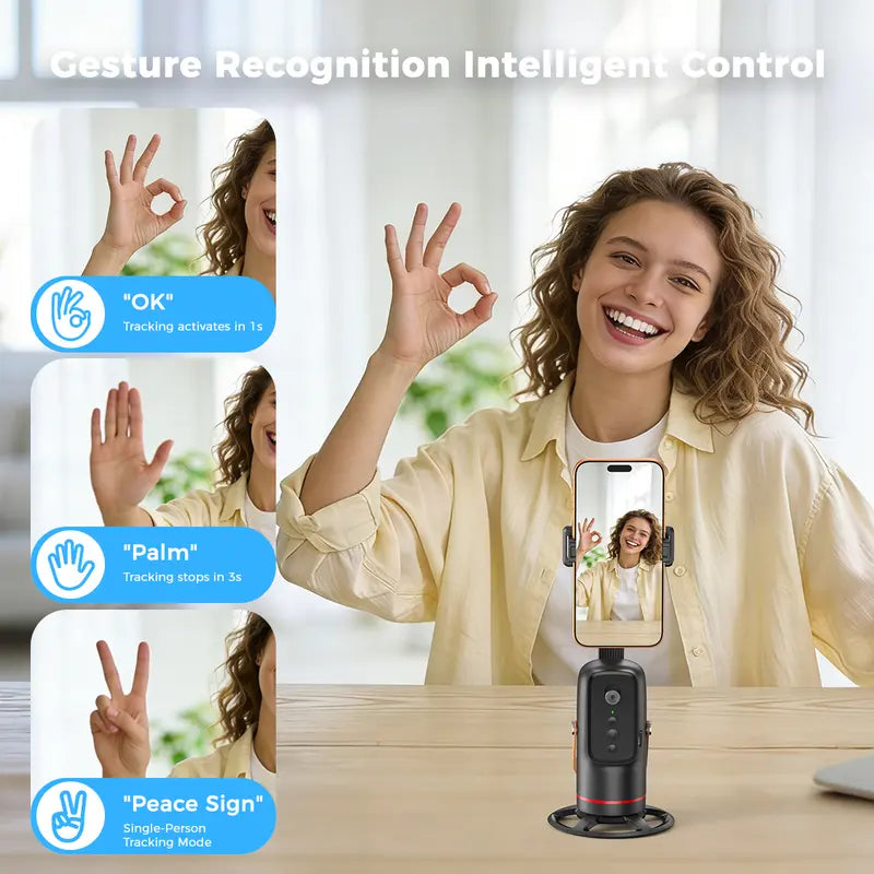 Mroace Smart Face Tracking Phone Mount With Gesture Control