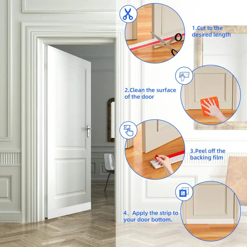 Mroace Adhesive Silicone Door Seal Strip
