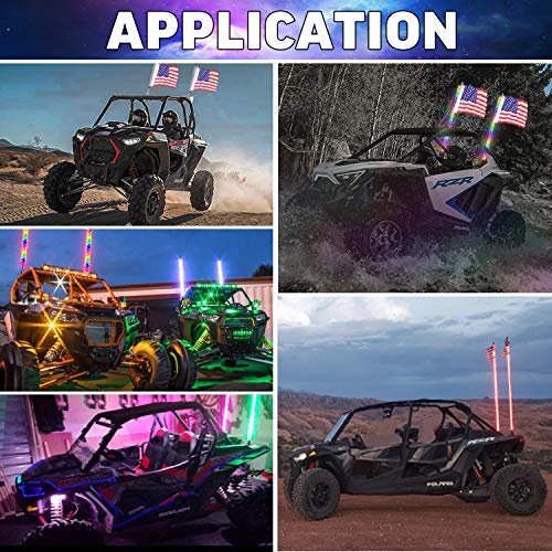 Mroace Bluetooth RGB LED Whip Lights