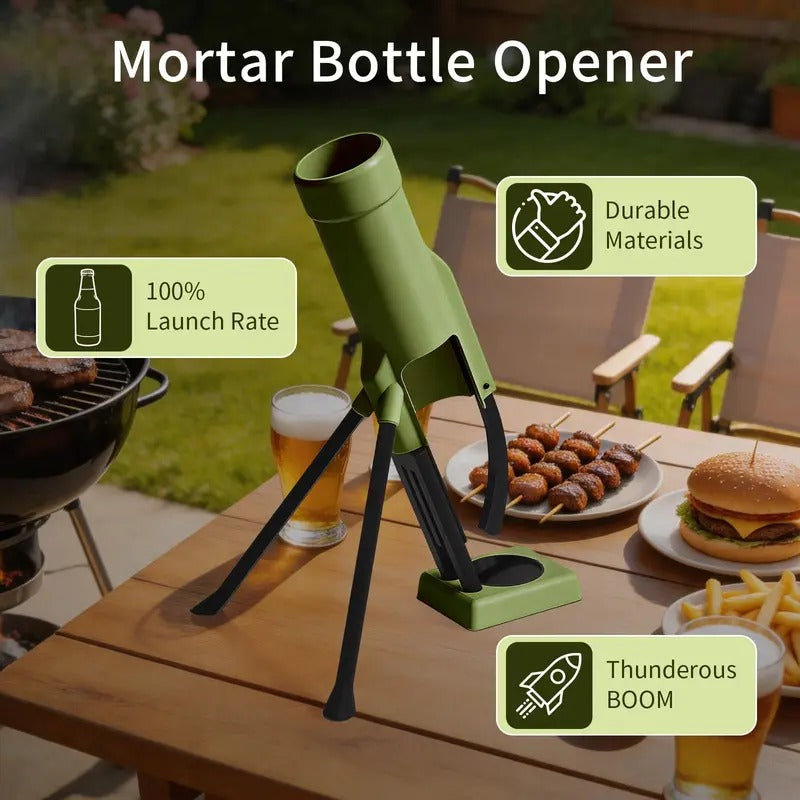 Mroace Heavy-Duty Metal Mortar-Shaped Push-Down Beer Bottle Opener